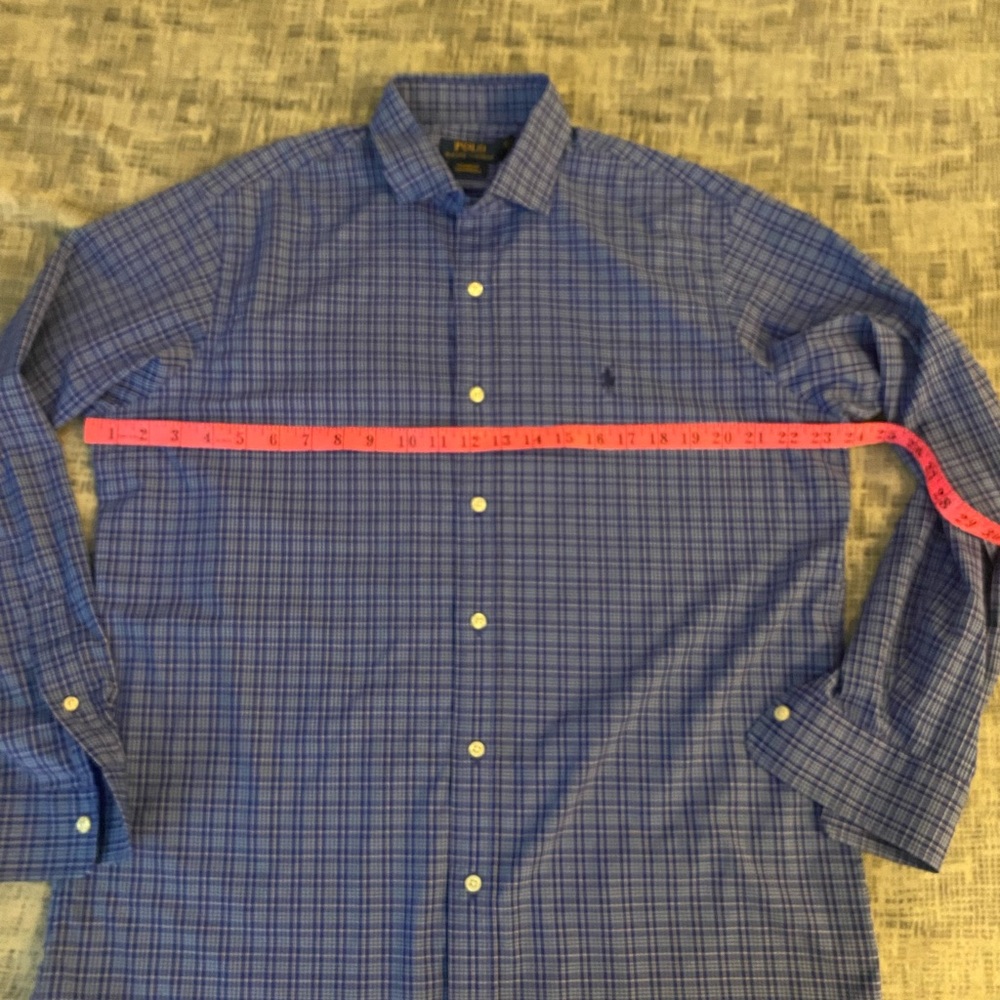Ralph Lauren Men's Blue Plaid Button-Down Shirt